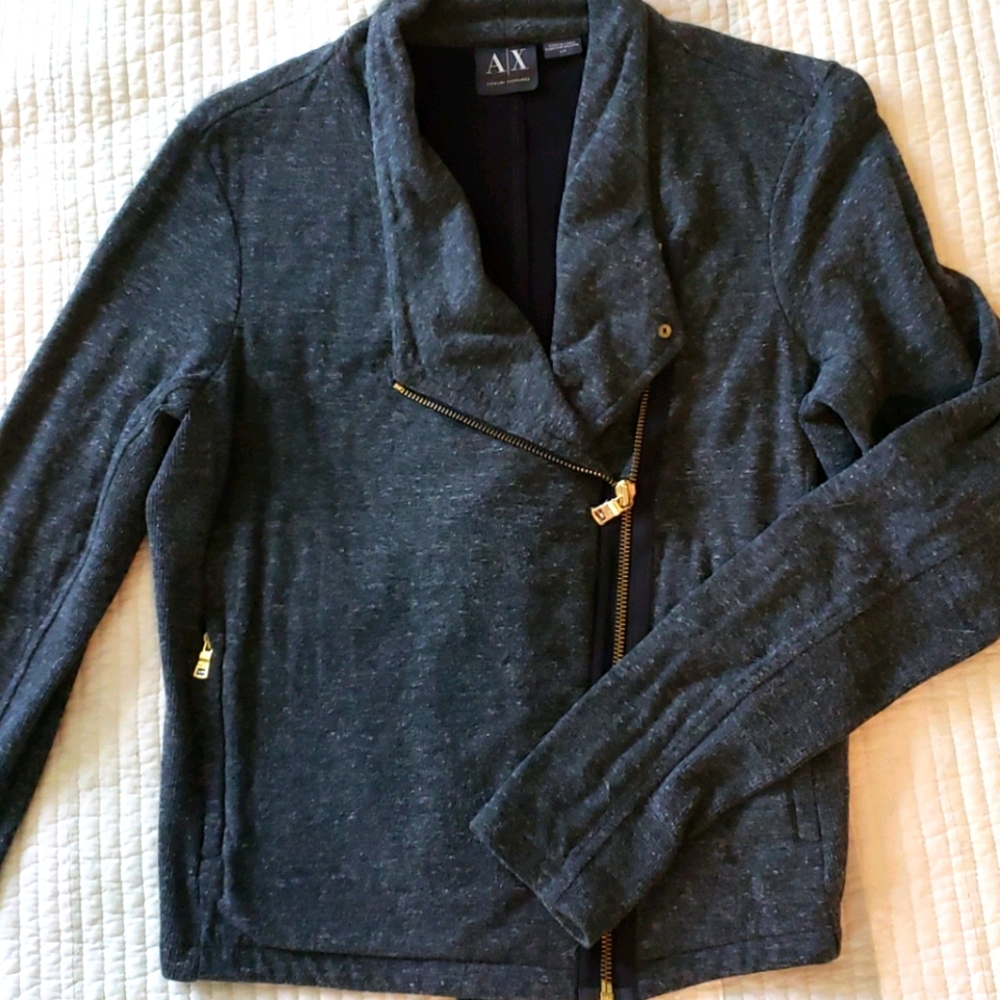 ARMANI EXCHANGE gray knit jacket PS